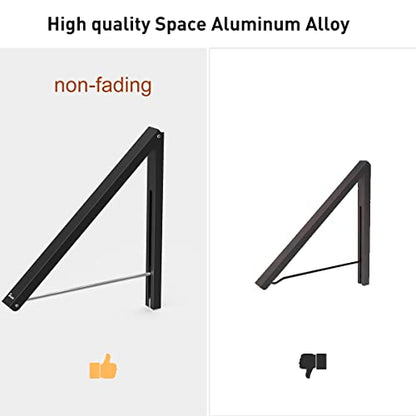 Laundry Room Wall Mounted Drying Rack Clothes Hanger Folding Wall Coat Racks Aluminum Home Storage Organiser Space Savers Black - color: Black 2