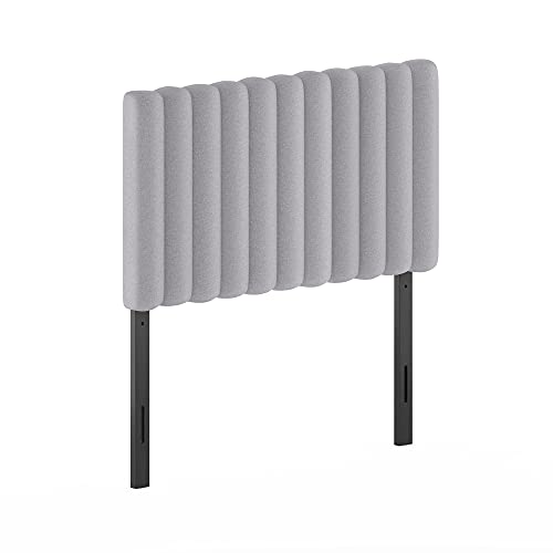 Furinno Roanne Upholstered Tufted Headboard, Twin, Glacier - color: Glacier, style: Twin-Lines