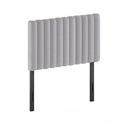 Furinno Roanne Upholstered Tufted Headboard, Twin, Glacier - color: Glacier, style: Twin-Lines