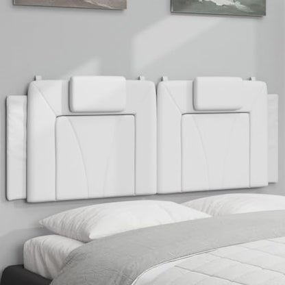 Viana Headboard Cushion, 53.9 inch Upholstered Bed Backrest Support, Faux Leather Wall-Mounted Pillow for 54 inch Mattress, White