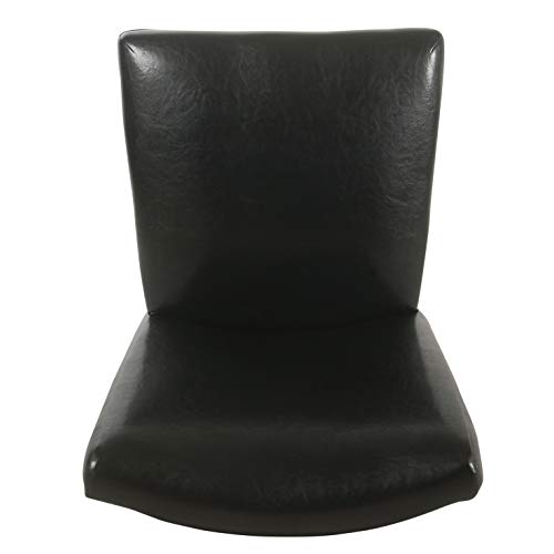 HomePop Parsons Upholstered Accent Dining Chair, Set of 2, Black Faux Leather - color: Black, style: Pack of 2