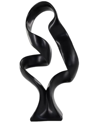 15" Modern Abstract Ribbon Decorative Sculpture, Knot Sculptures,Home Decor,Coffee Table Statues,Dining Living Room Desk Decor（Black） - color: 15" Black