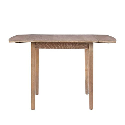 Linon Torino Greywash 30" Square Drop Leaf Table - 30" X 48" Fully Extended - color: Greywash