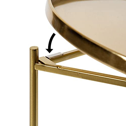 Kate and Laurel Ulani Modern Nesting Side Table, Set of 2, Walnut Brown Wood and Gold Metal, Glamorous End Tables for Storage and Display - color: Walnut Brown/Gold