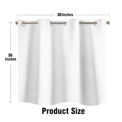 TOMOZ No Hook Bathroom Window Curtain, Narrow Short Fabric Privacy Waterproof Shower Window Curtain with Hooks, Small Window Curtains for Bathroom, Kitchen, Width 30 x Length 36 Inch - size: 30"W x 36"L (Pack of 1)
