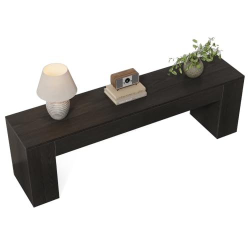 LITTLE TREE 70.8" TV Stand, Wooden Entertainment Center, Low TV Console Table for TVs Up to 80", Modern Chic Entertainment Center for Living Room, Bedroom, Apartment, Black, Easy Assembly