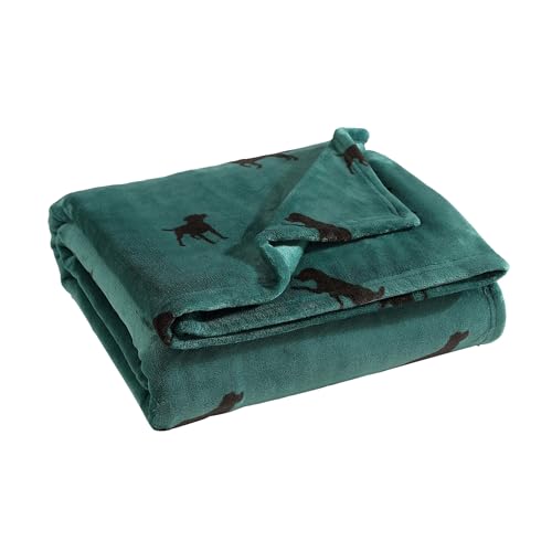 Eddie Bauer - Throw Blanket, Ultra-Soft & Reversible Plush Bedding, Blanket for Couch & Bed (Buddy The Dog Green, 50" x 60") - color: Buddy the Dog Green, size: 50" x 60"
