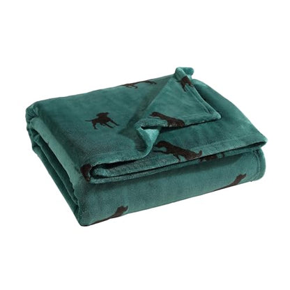 Eddie Bauer - Throw Blanket, Ultra-Soft & Reversible Plush Bedding, Blanket for Couch & Bed (Buddy The Dog Green, 50" x 60") - color: Buddy the Dog Green, size: 50" x 60"