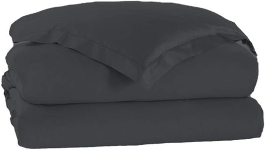 Charlotte 1 Piece Duvet Cover 100% Egyptian Cotton Breathable, Soft Duvet Cover Set with Zipper & Corner Ties Quilt Cover Sateen Weave Durable Duvet - King/Cal King (Dark Grey) - color: Dark Grey, size: 1 Pc Duvet - King / Cal King