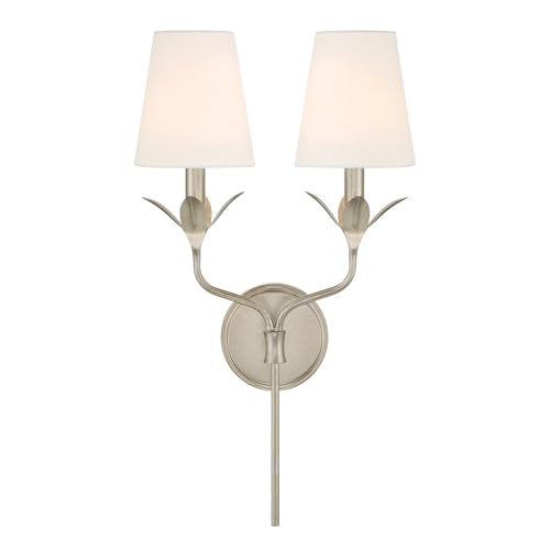 Crystorama Broche 2 Light Antique Silver Sconce - color: Antique Silver, size: Width: 12 Inches