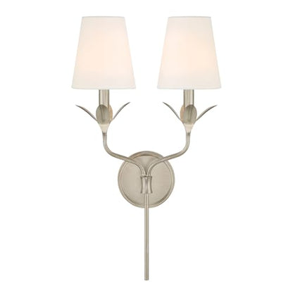 Crystorama Broche 2 Light Antique Silver Sconce - color: Antique Silver, size: Width: 12 Inches