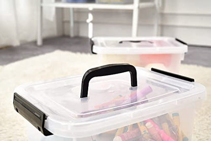 6 Quart Clear Storage Latch Box/Bins, 6-Pack Plastic Container with Latches and Lid - color: Clear, size: 6 QT