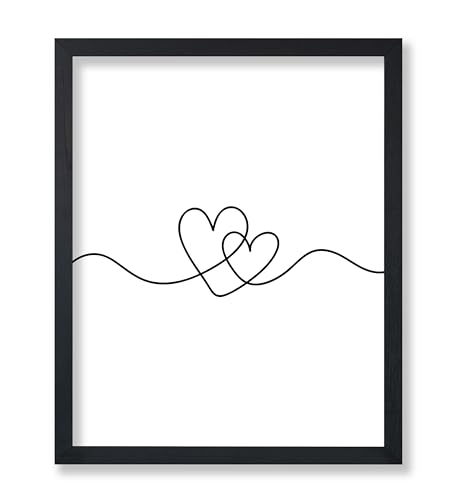 Poster Master Hearts Poster - Love Print - Continuous Line Art - Valentine's Day Couple Illustration - Minimal Sketch - Romantic Decor for Living Room or Bedroom, 18x24 UNFRAMED - color: 스타일-13, size: 18"L x 24"W