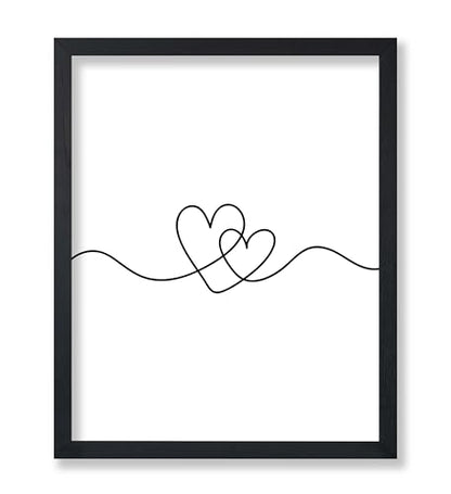 Poster Master 하트 포스터 - 러브 프린트 - 연속 라인 아트 - 발렌타인 데이 커플 일러스트레이션 - 미니멀 스케치 - 거실 또는 침실을 위한 로맨틱 장식, 20.3x25.4cm(8x10인치) 프레임 없음 - color: 스타일-13, size: 8"L x 10"W