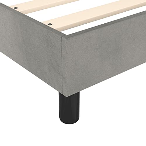 Queen Size Upholstered Bed Frame, Modern Velvet Platform Bed with 9.8 Inch Clearance, Sturdy Engineered Wood Base, Light Gray - color: Light Gray, size: Queen & 9.8"