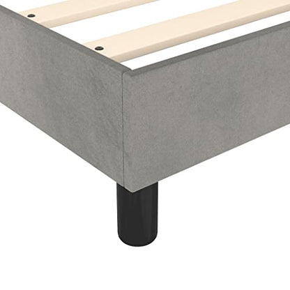 Queen Size Upholstered Bed Frame, Modern Velvet Platform Bed with 9.8 Inch Clearance, Sturdy Engineered Wood Base, Light Gray - color: Light Gray, size: Queen & 9.8"