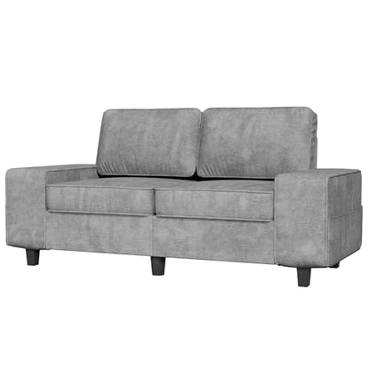 71" Chenille Loveseat Couch, 2 Seater Retro Sofa with 4 Side Pockets, Removable and Washable Cushions,Mid Century Modern, Living Room, Bedroom, Apartment (Light Grey) - color: Light Grey Chenille, size: 71 "