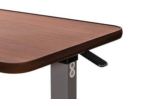 Vaunn Medical Cart Adjustable Overbed Table with Wheels – Rolling Bedside Table for Hospital, Portable Standing Cart & Laptop Desk for Bed, Couch, Wheelchair - color: Walnut Brown