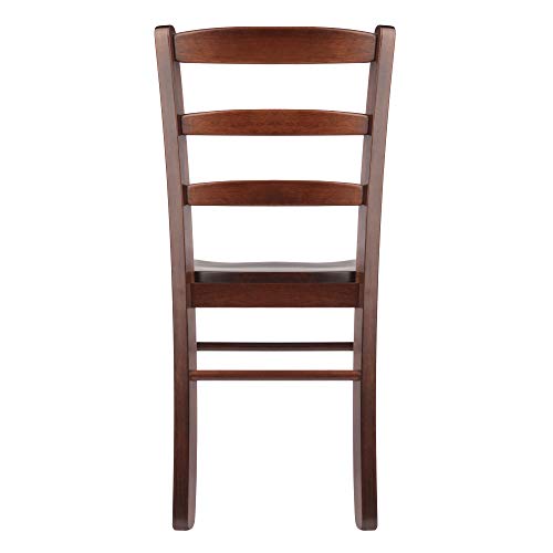 Winsome Groveland 3-Pc Dining Table with 2 Ladder Back Chairs, Walnut - color: Walnut