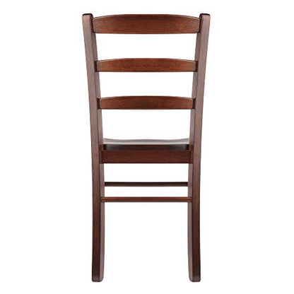 Winsome Groveland 3-Pc Dining Table with 2 Ladder Back Chairs, Walnut - color: Walnut
