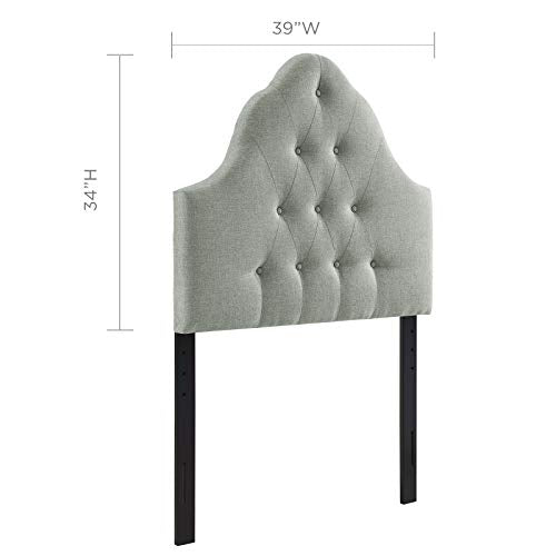 Modway Sovereign Tufted Button Linen Fabric Upholstered Twin Headboard in Gray - color: Gray, size: Twin