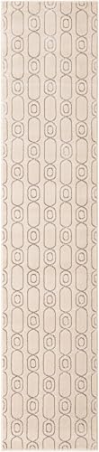 Rugs.com - Vogue Geo Rug – 12 Ft Runner White and Silver High Pile Modern Runner Rug for Hallways and Entryways - color: White and Silver, size: 2'7" x 12' (Runner)