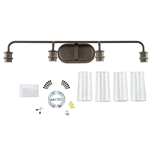 Kichler Braelyn 4-Light Industrial Vanity Light, Chrome - color: Chrome, size: 44 in 4-Light