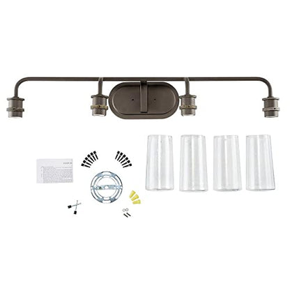 Kichler Braelyn 4-Light Industrial Vanity Light, Chrome - color: Chrome, size: 44 in 4-Light
