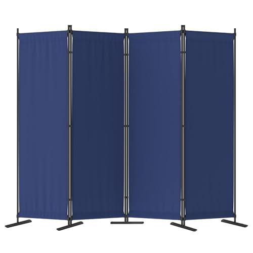 Morngardo Room Divider, Folding Privacy Screens, 4 Panel Room Partitions, 88" Foldable Wall Dividers, Portable Separating for Home Office Bedroom Dorm Decor (Blue) - color: Blue, size: 88'W - 4 Panels