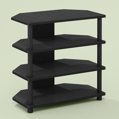 Ipoh TV Stand for up to 32 inch TV, Entertainment Center with Open Shelves for Living Room, Black Oak - color: Black Oak/Black