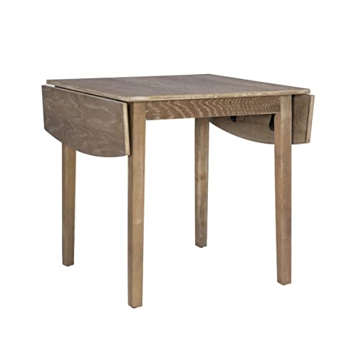 Linon Torino Greywash 30" Square Drop Leaf Table - 30" X 48" Fully Extended - color: Greywash