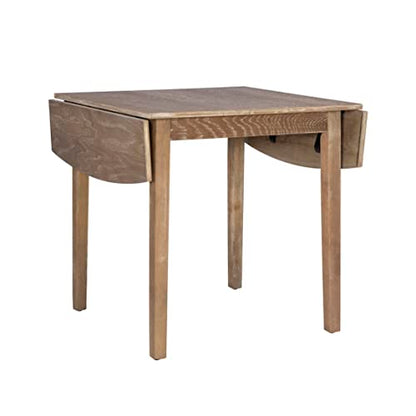 Linon Torino Greywash 30" Square Drop Leaf Table - 30" X 48" Fully Extended - color: Greywash