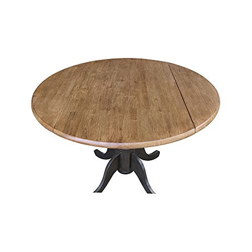 International Concepts 42 Inch Dual Drop Leaf Dining Height Table, Hickory/Washed Coal. - color: Hickory/Washed Coal