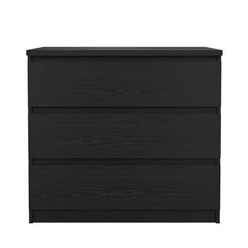 Tvilum Scottsdale 3 Drawer Chest in Black Woodgrain - color: Black Woodgrain