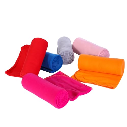 CAI TENG Fleece Throw Blanket Bulk Blankets for Couch Bed 50x60 inch 6 Pack Kids Blanket Throws Fleece Fabric Soft Cozy Travel Blankets Lightweight Small Throws Wedding Gifts Multicolor Neon - color: Multicolor#4