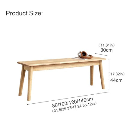 Entryway Wood Bench Seat Dining Table Bench Wooden Bench Indoor End of Bed Bench for Bedroom Narrow Farmhouse Bench Window Seat for Dining Room Bedroom Living Room Hallway(140cm(55in)) - size: 140cm(55in)