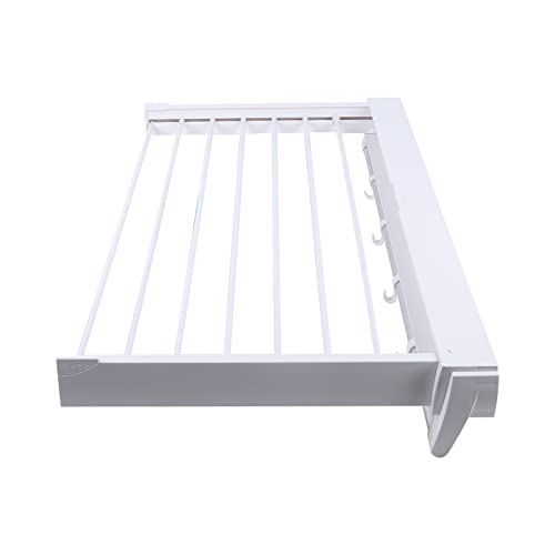 Gdrasuya10 Clothes Drying Racks,Wall-Mounted Retractable Clothes Hanger for Laundry Dryer Room,Rod Laundry Clothes Storage Drying Rack Folding Retractable Dryer Hanger White