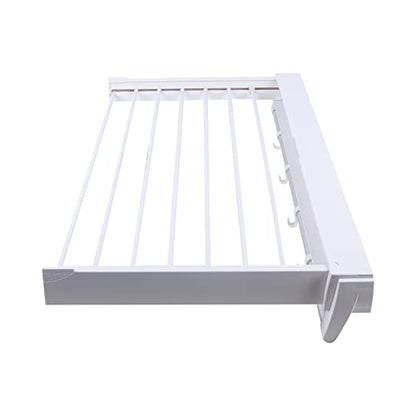 Gdrasuya10 Clothes Drying Racks,Wall-Mounted Retractable Clothes Hanger for Laundry Dryer Room,Rod Laundry Clothes Storage Drying Rack Folding Retractable Dryer Hanger White