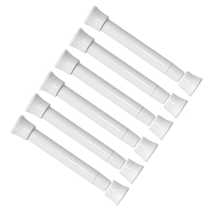 KXLife Smallest Spring Tension Curtain Rod 5.25 to 7.5 Inch, 6 Pack, White | Adjustable Mini Tension Rod, Tension Mounted No Drill, Fit for Narrow Window, Sidelight, Cupboard Dividers - color: White-6 Pcs, size: 5.25-7.5 Inch