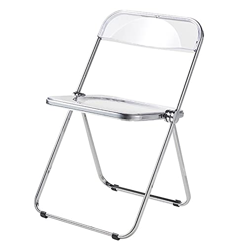 Stackable Transparent Dining Chair - Metal Frame, Plastic Accent Chair for Kitchen, Living Room, Bedroom - Space Saving, Stylish Design，Clear 47x48x76cm(19x19x30inc - color: Clear