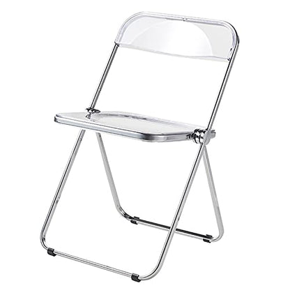 Stackable Transparent Dining Chair - Metal Frame, Plastic Accent Chair for Kitchen, Living Room, Bedroom - Space Saving, Stylish Design，Clear 47x48x76cm(19x19x30inc - color: Clear