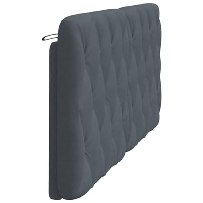 King Size Headboard Cushion, Wall Mounted Upholstered Backrest with Removable Velvet Cover, Dark Grey Fabric Cushion for Reading and Bed Support, 72.8 inch Wide - size: King