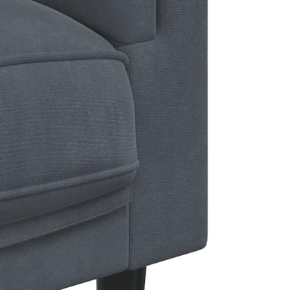 Dark Grey Velvet Sofa Chair with Padded Armrests, Modern Single Seating Plush Armchair, Solid Wood Frame, Removable Cushion Cover for Easy Cleaning - color: Dark Gray, size: 1 & Sofa