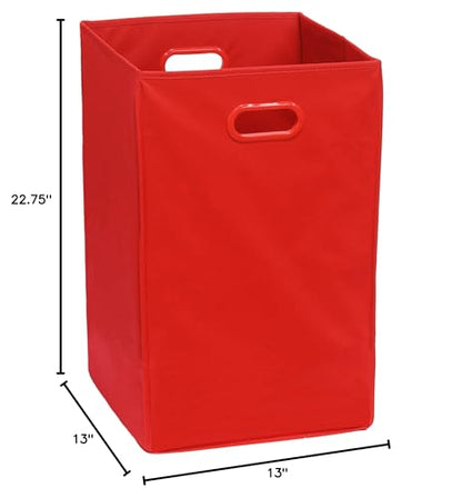 Simple Houseware Foldable Closet Laundry Hamper Basket, Red - color: Red