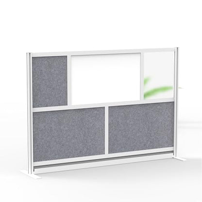 Workflow Modular Wall | Room Divider with Whiteboard, Sound Dampening, & Frosted Acrylic Panels | Expandable Office Partition for Privacy & Stability (70" x 48") - size: 70" x 48"