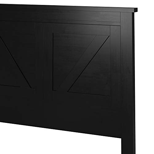 Glenwillow Home Farmhouse Style Wood Panel Headboard - color: Ebony/Black, size: Twin