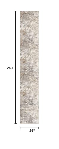 UERMEI 3x20 Washable Runner Rug for Hallway, Non Slip Low Pile Kitchen Carpet, Neutral Modern Abstract Indoor Floor Mat for Entryway Laundry, Kid & Pet Safe High Traffic Area, Brown Grey - color: Brown Grey, size: 3' x 20' (Runner)
