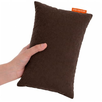 Pipsqueak Microfiber Pillow - Small, Mini, Tiny - 11 x 7 in - Perfect for Travel, Cars, Airplanes, Camping, Dogs, Toddlers, Kids, Lumbar, Knees and Neck - Ages 2 Yrs and Up - color: Brown, size: 1 Pack, style: Non-Personalized