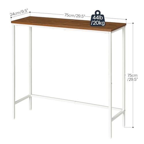 HOOBRO Narrow Console Table, 29.5" Small Entryway Table, Thin Sofa Table, Side Table, Display Table, for Hallway, Bedroom, Living Room, Foyer, White and Walnut WH75XG01 - color: White + Walnut