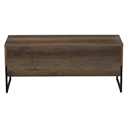 Household Essentials Ashwood & Iron Wrap TV Stand in Rustic Black Finish - color: Ashwood, style: TV Stand